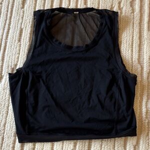 Black Crop Mesh Tank